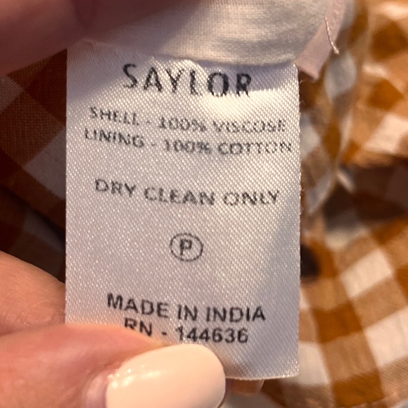 SAYLOR Laken Gingham Jumpsuit in Apricot XL - Picture 8 of 10